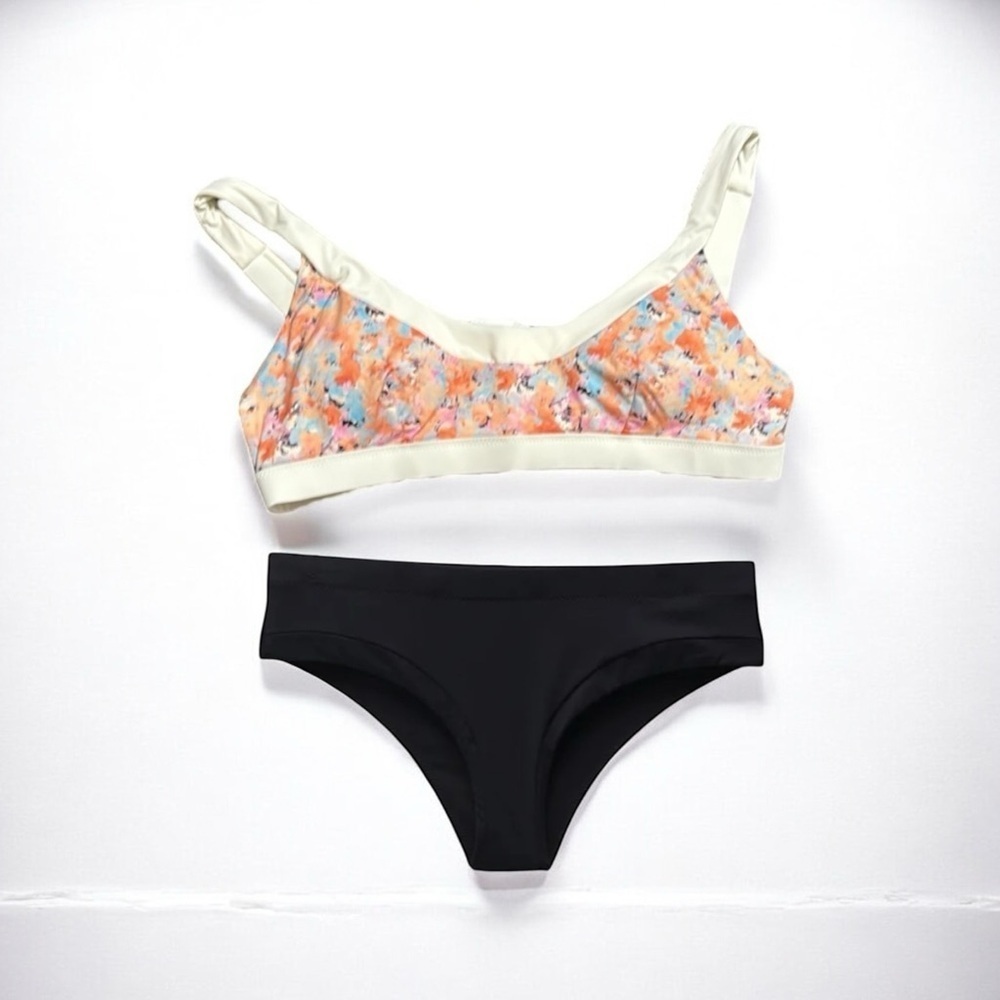 🌻NEW w.tags prAna Small Sugar Shore Impressions Top + Black Upswell Bottom Set